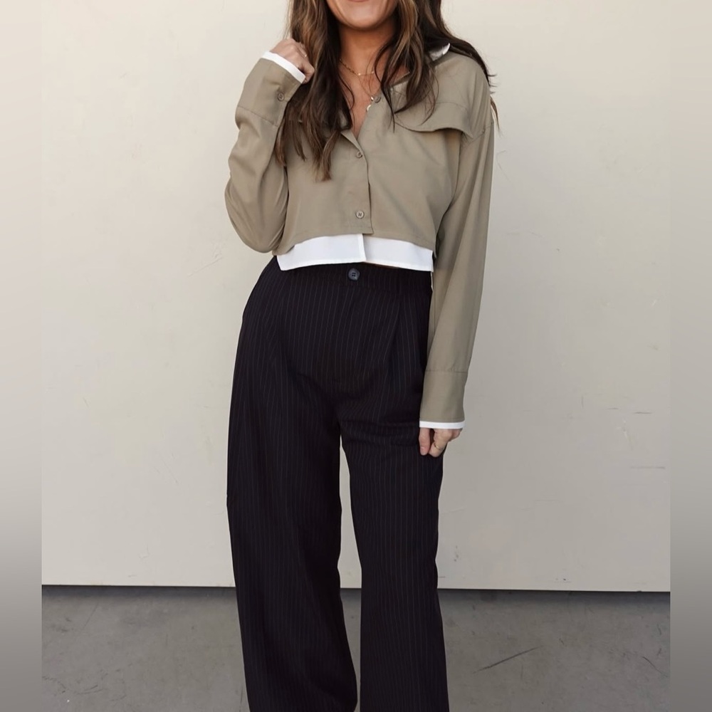 Et Clet- Black Pinstripe Trousers